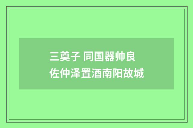 三奠子 同国器帅良佐仲泽置酒南阳故城