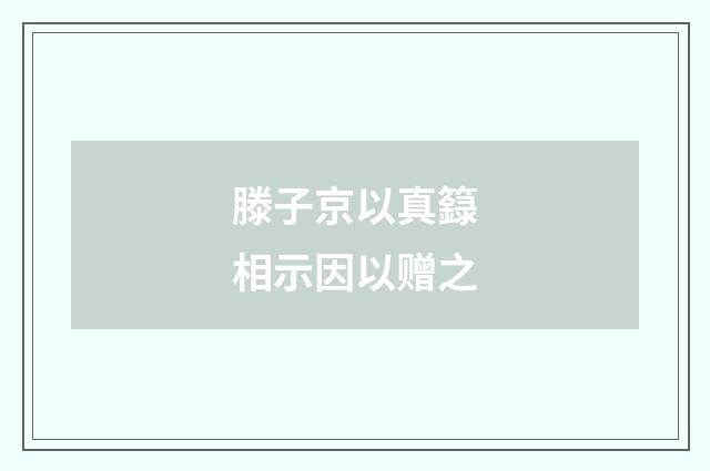 滕子京以真籙相示因以赠之