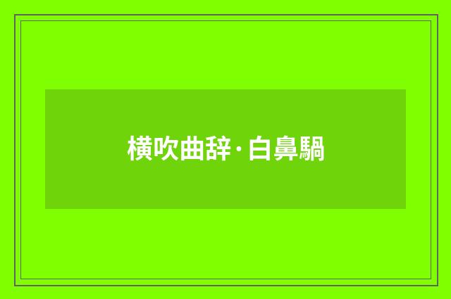 横吹曲辞·白鼻騧
