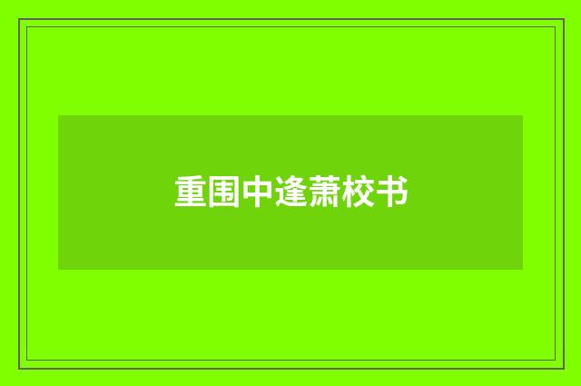 重围中逢萧校书