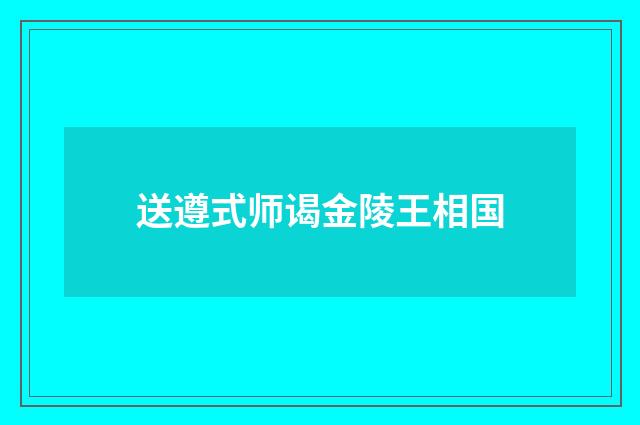 送遵式师谒金陵王相国