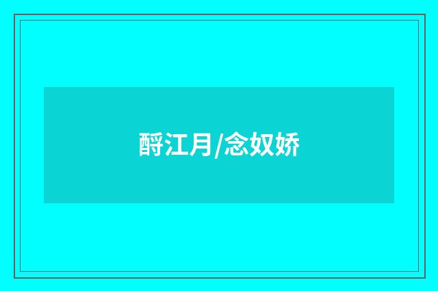 酹江月/念奴娇