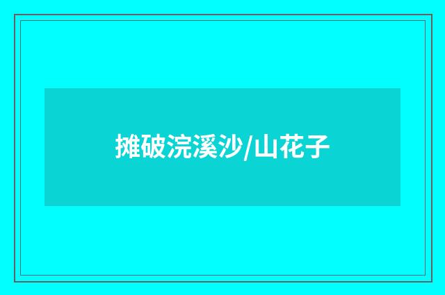 摊破浣溪沙/山花子