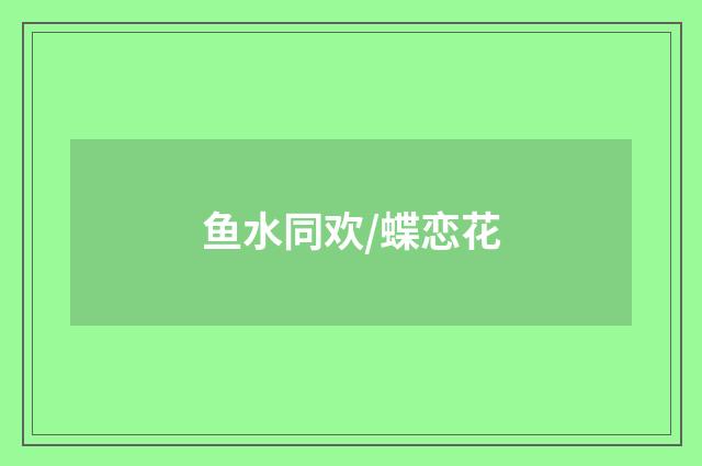 鱼水同欢/蝶恋花