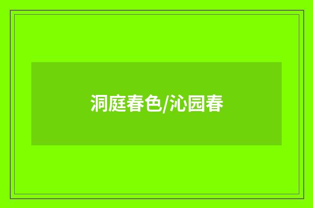 洞庭春色/沁园春