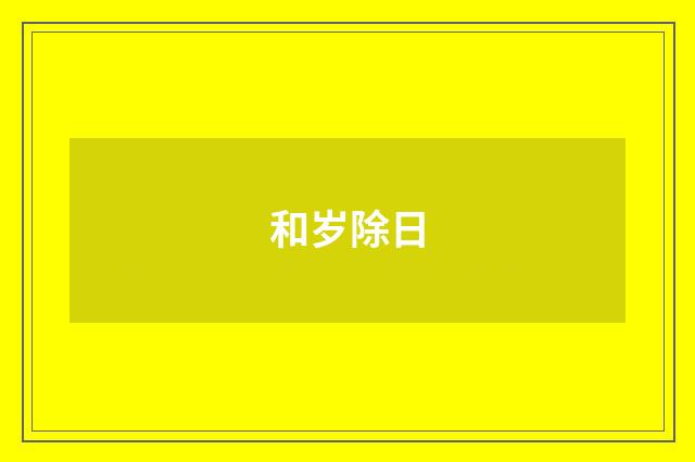 和岁除日