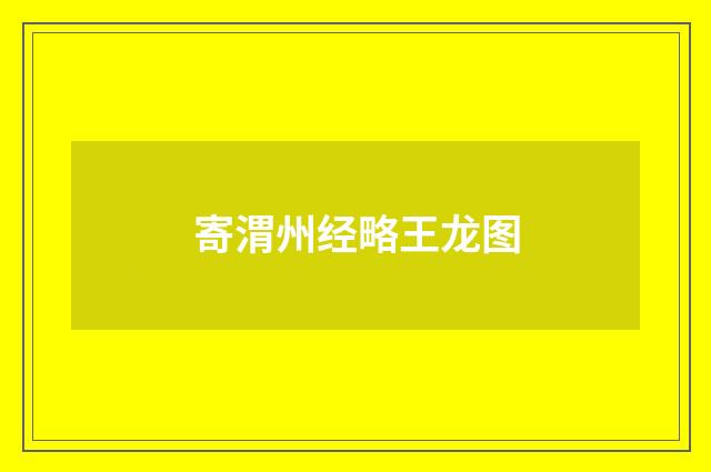 寄渭州经略王龙图