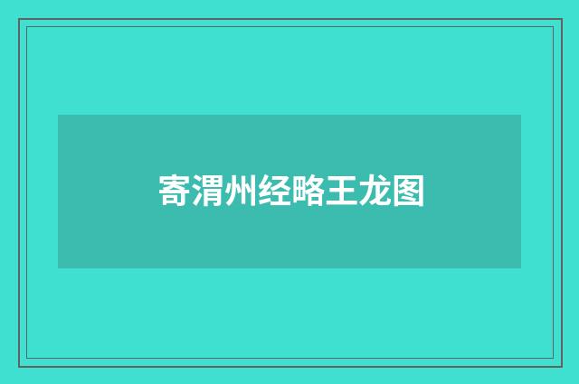寄渭州经略王龙图