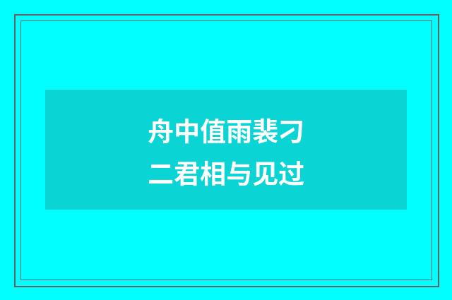 舟中值雨裴刁二君相与见过
