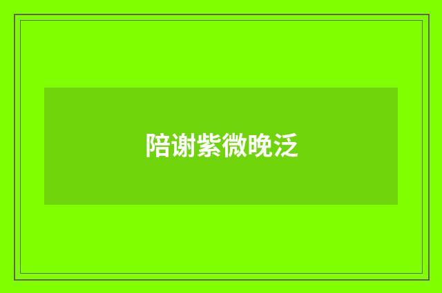陪谢紫微晚泛