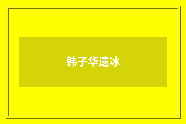 韩子华遗冰