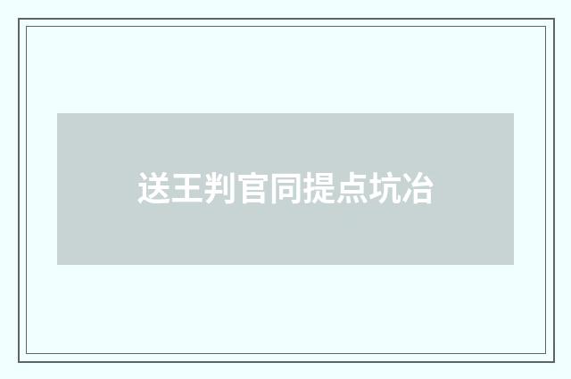 送王判官同提点坑冶