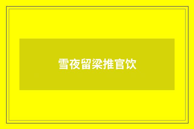 雪夜留梁推官饮