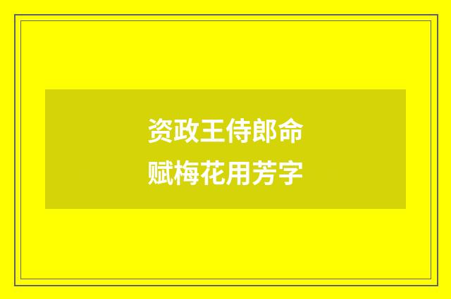 资政王侍郎命赋梅花用芳字