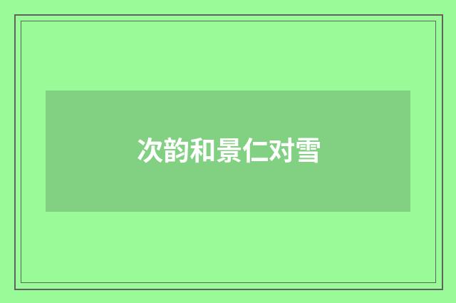 次韵和景仁对雪