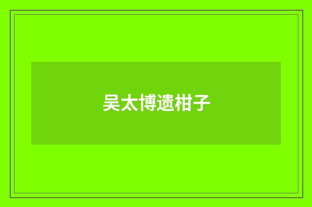 吴太博遗柑子