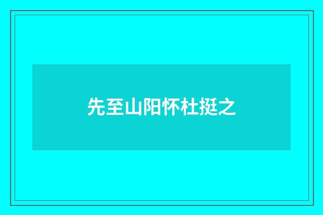先至山阳怀杜挺之