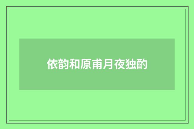 依韵和原甫月夜独酌