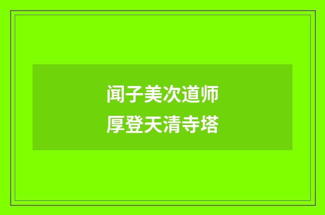 闻子美次道师厚登天清寺塔