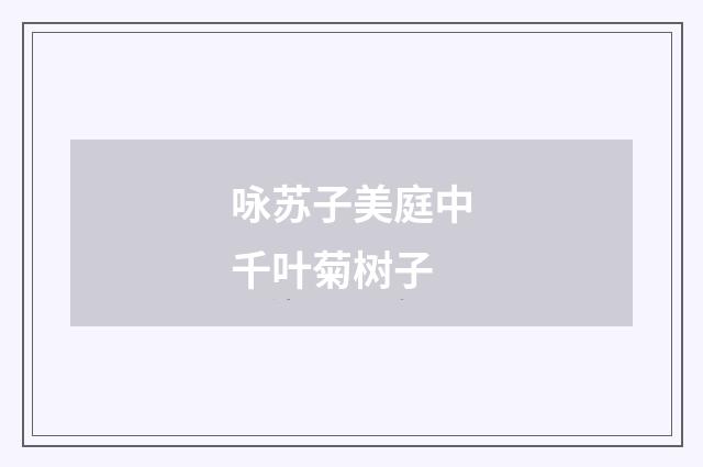 咏苏子美庭中千叶菊树子