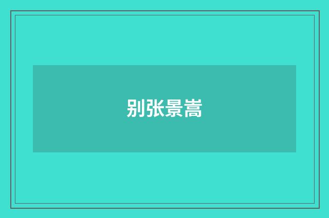 别张景嵩