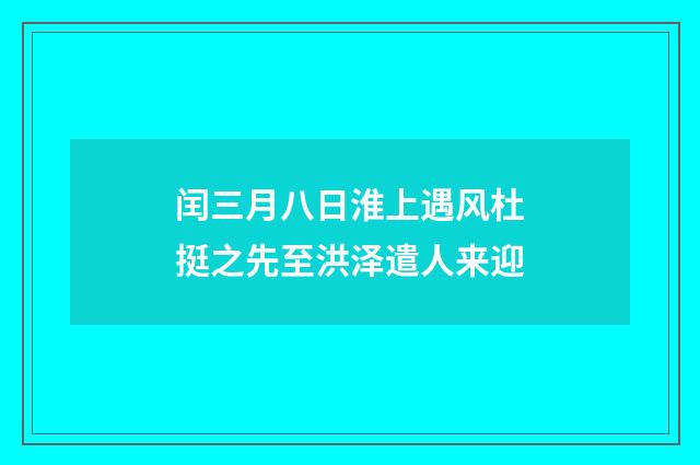 闰三月八日淮上遇风杜挺之先至洪泽遣人来迎