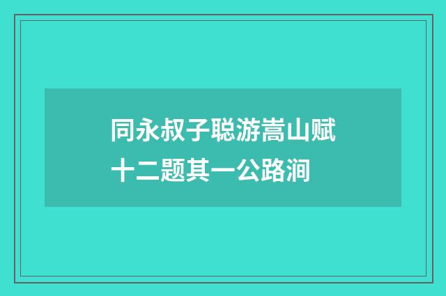 同永叔子聪游嵩山赋十二题其一公路涧