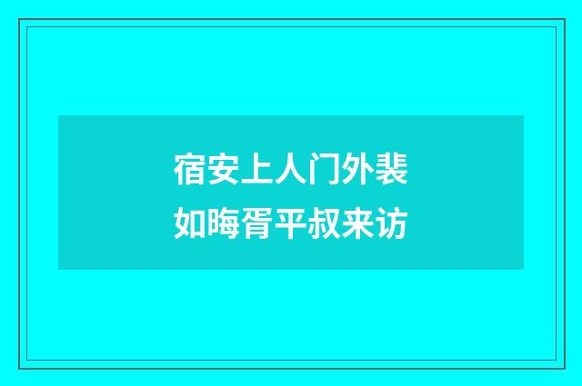 宿安上人门外裴如晦胥平叔来访