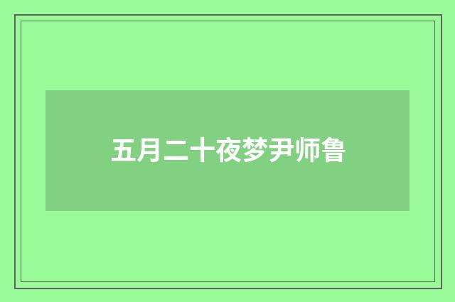 五月二十夜梦尹师鲁