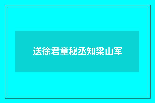 送徐君章秘丞知梁山军
