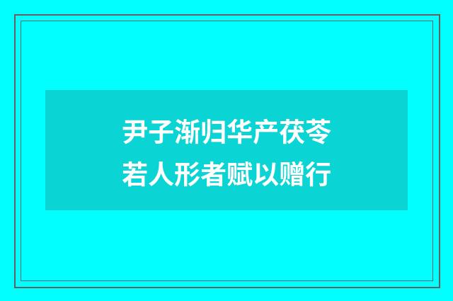 尹子渐归华产茯苓若人形者赋以赠行