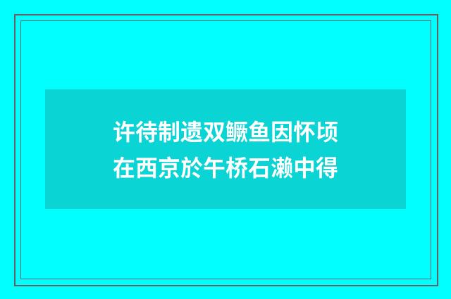 许待制遗双鳜鱼因怀顷在西京於午桥石濑中得