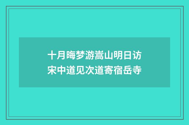 十月晦梦游嵩山明日访宋中道见次道寄宿岳寺