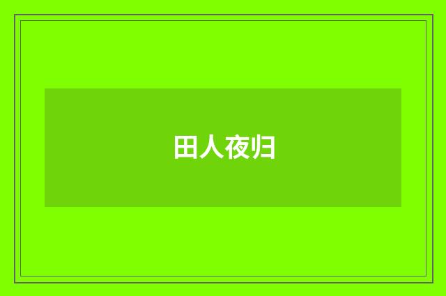 田人夜归