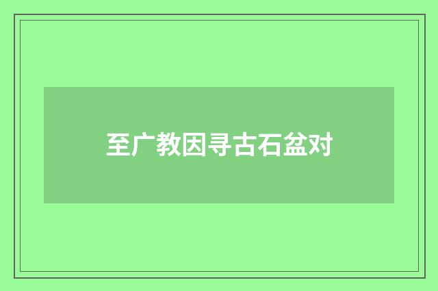 至广教因寻古石盆对