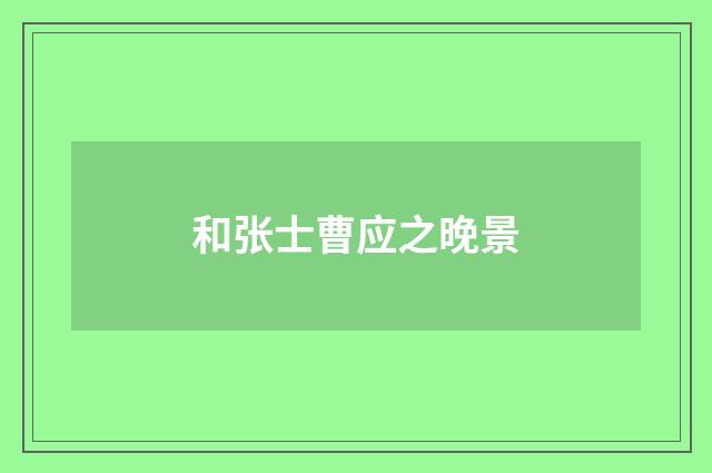 和张士曹应之晚景
