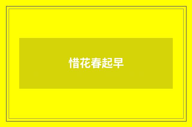 惜花春起早