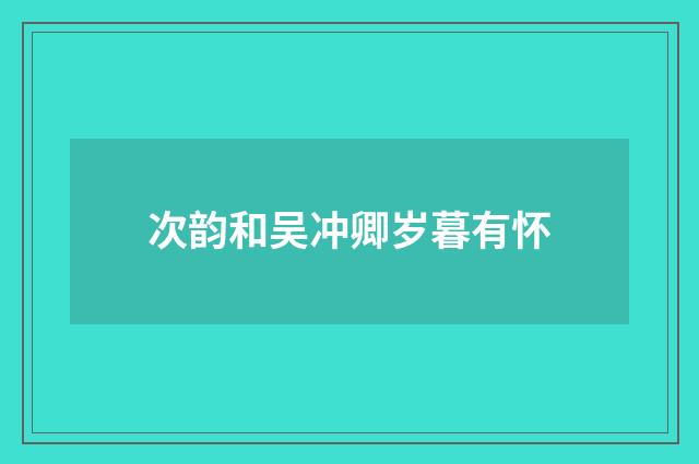 次韵和吴冲卿岁暮有怀