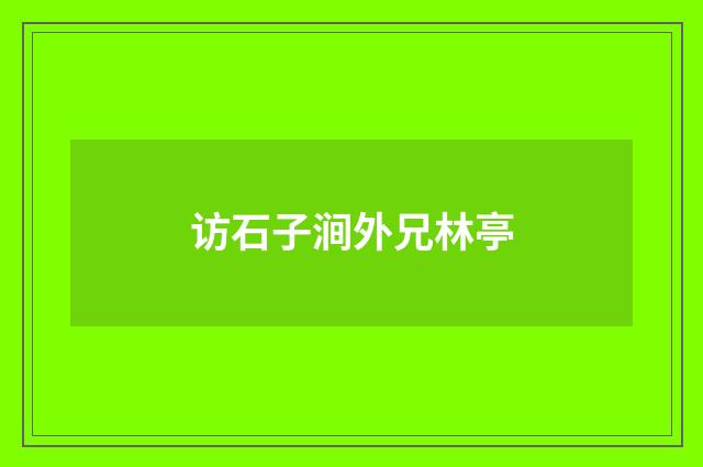 访石子涧外兄林亭