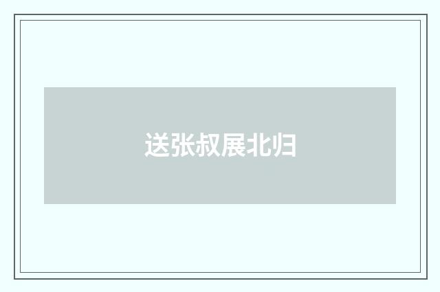 送张叔展北归