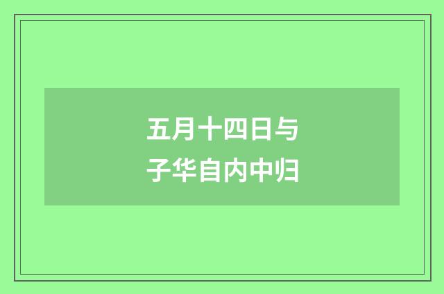 五月十四日与子华自内中归