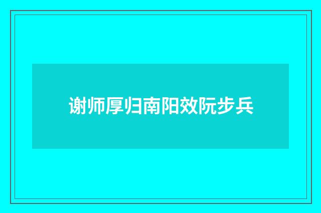 谢师厚归南阳效阮步兵