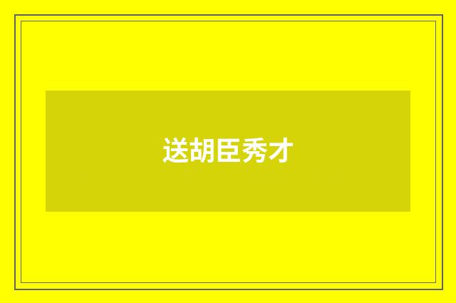 送胡臣秀才