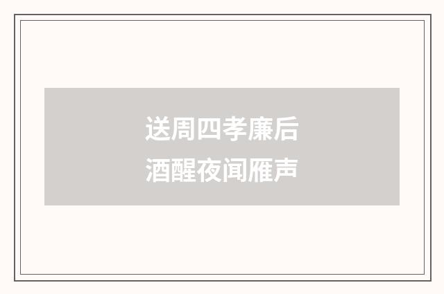送周四孝廉后酒醒夜闻雁声