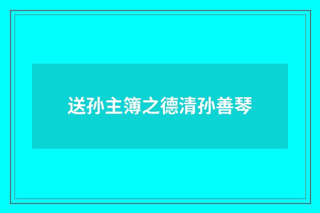 送孙主簿之德清孙善琴
