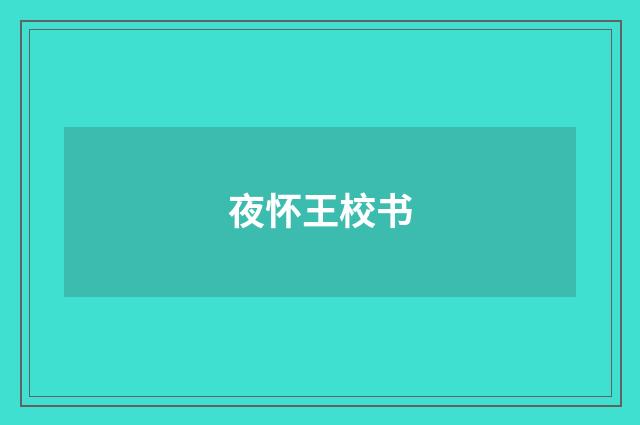 夜怀王校书