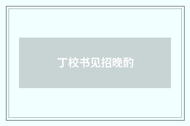 丁校书见招晚酌