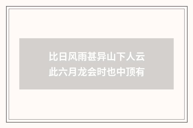比日风雨甚异山下人云此六月龙会时也中顶有