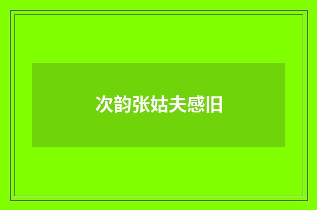 次韵张姑夫感旧