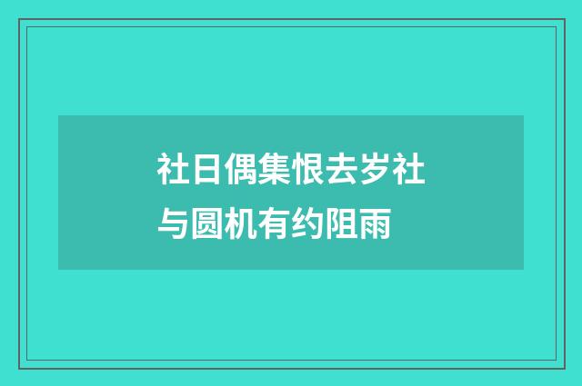 社日偶集恨去岁社与圆机有约阻雨
